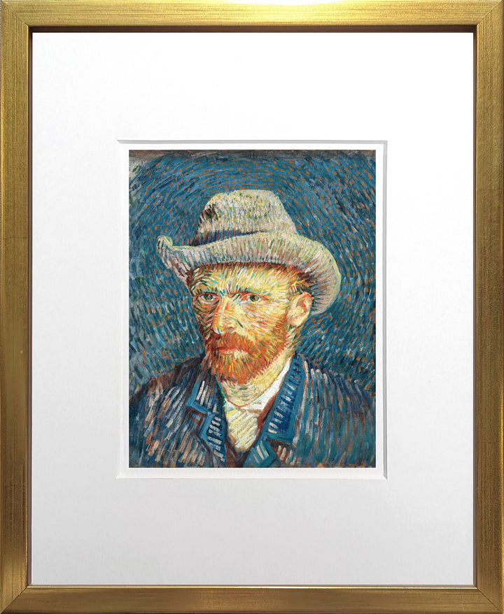 Selbstbildnis mit grauem Filzhut - Vincent van Gogh | Meisterwerke Miniprint