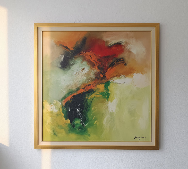 Abstrakt in in Grün und Orange