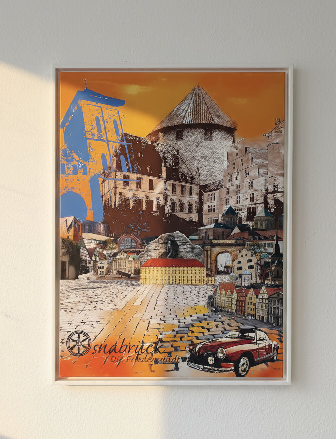 Osnabrück Collage Karmann Ghia Hochformat Sonderrahmung
