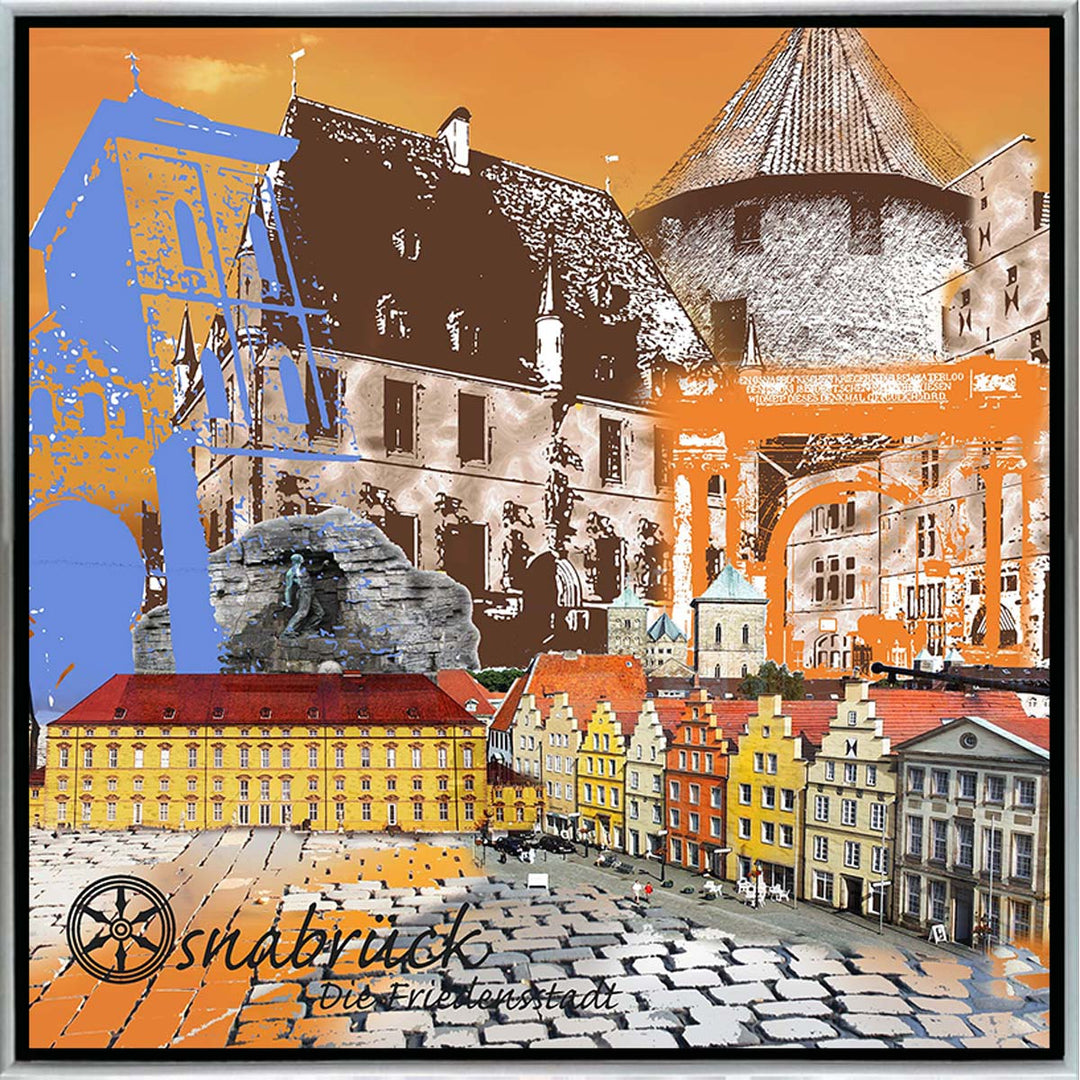 Osnabrück Die Friedensstadt - Markt No. 1 (OSB-31 quadratisch) I Giclee auf Holzkeilrahmen