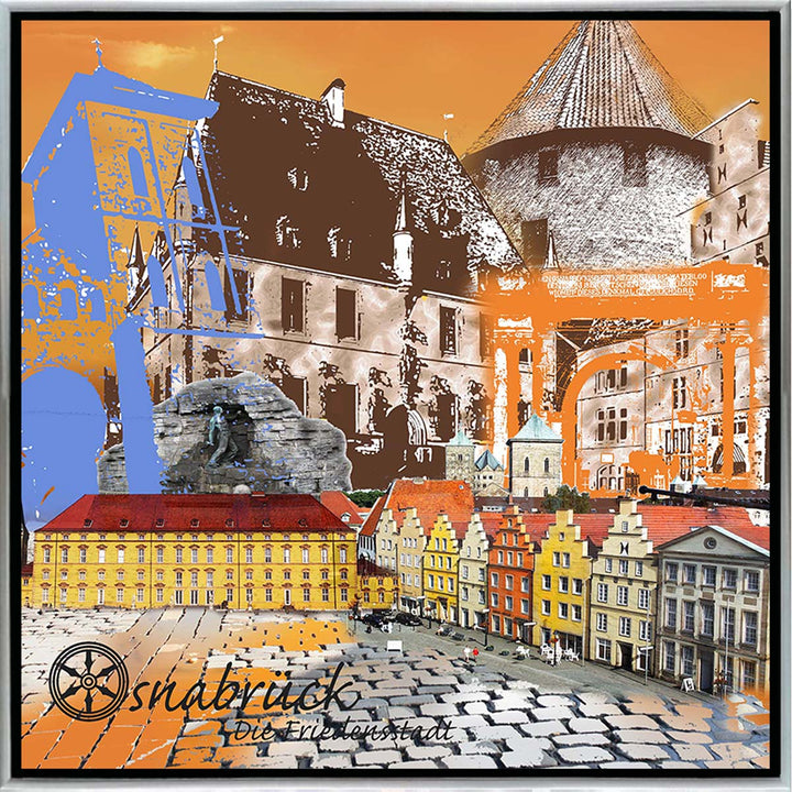 Osnabrück Die Friedensstadt - Markt No. 1 (OSB-31 quadratisch) I Giclee auf Holzkeilrahmen