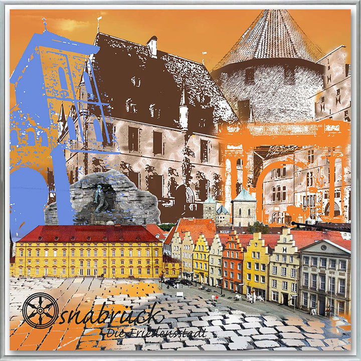 Osnabrück Die Friedensstadt - Markt No. 1 (OSB-31 quadratisch) I Giclee auf Holzkeilrahmen