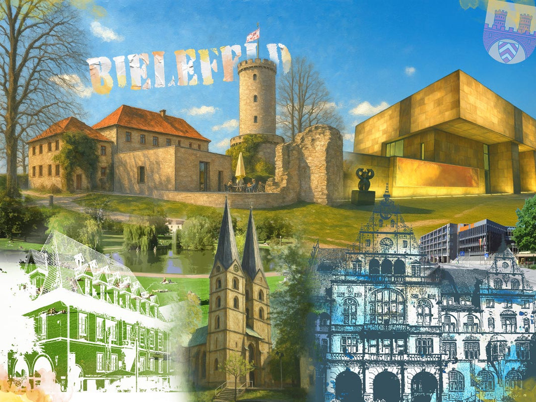 Bielefeld Turm & Zeit Collage