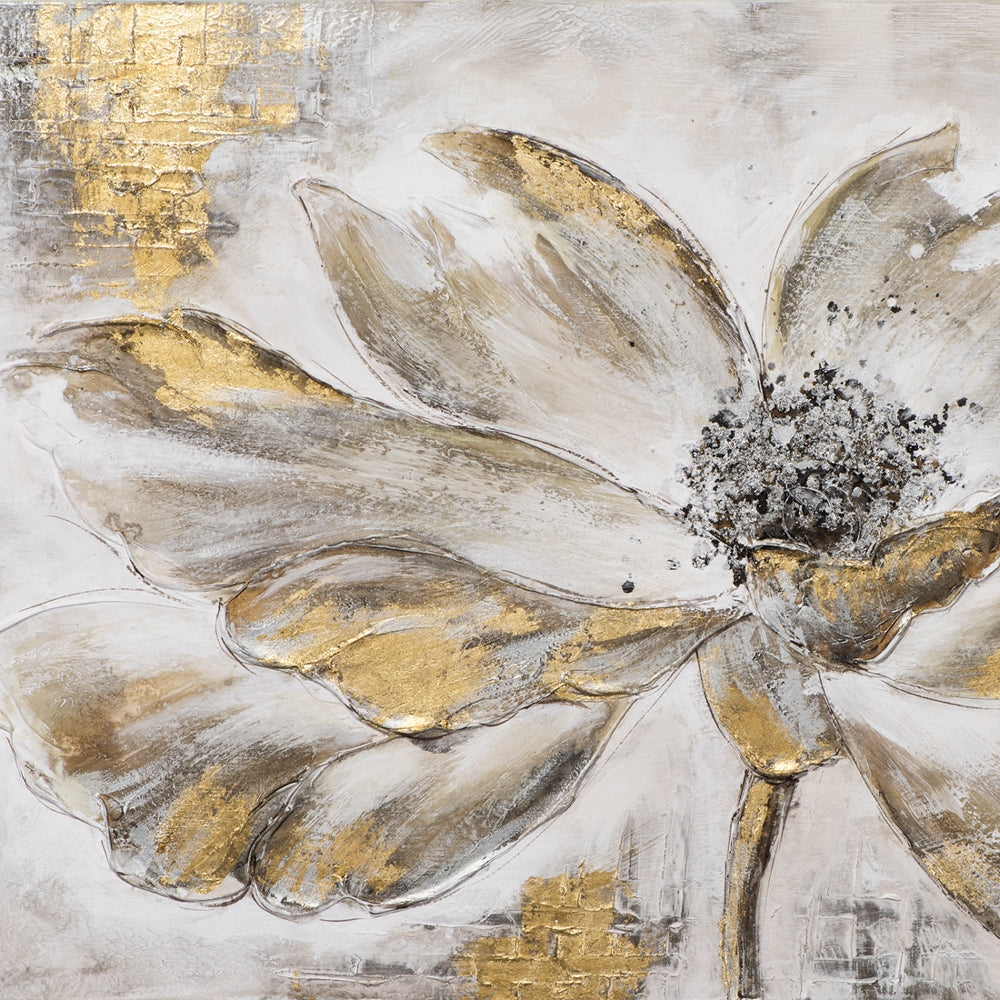 Blume mit goldenen Blättern