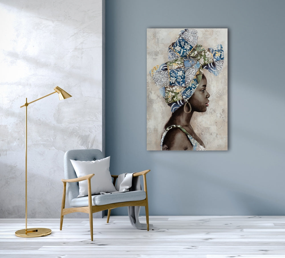 Schönheit mit blauem Turban