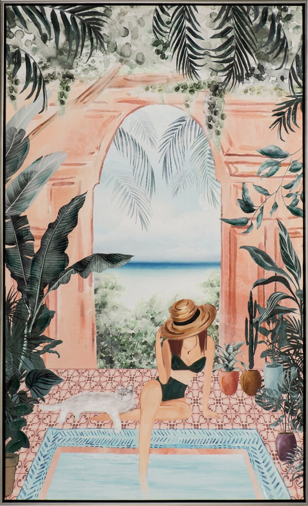 Mediterrane Badenixe in Schwarz