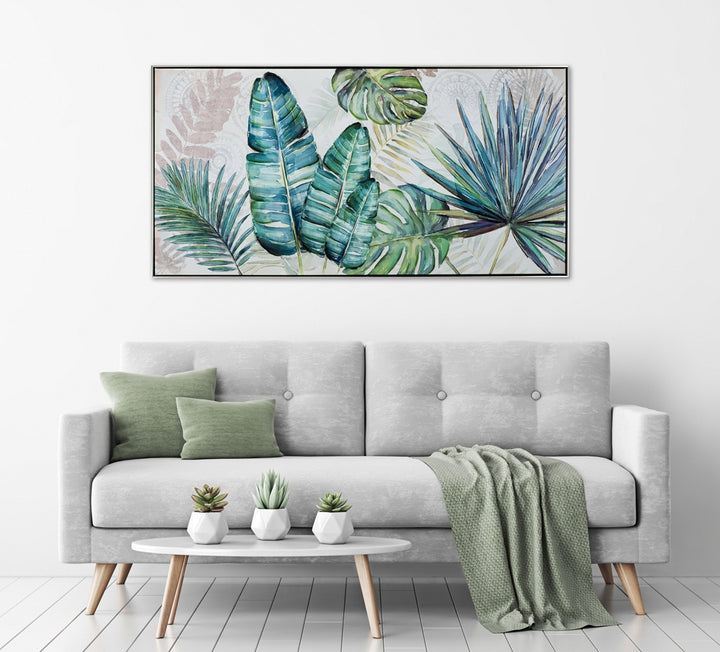 Blätter in grün und blau