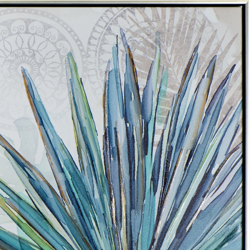 Blätter in grün und blau