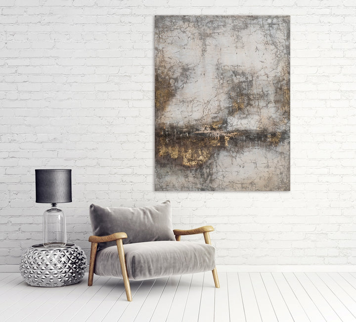 Abstrakte Farbkomposition in Beige und Gold