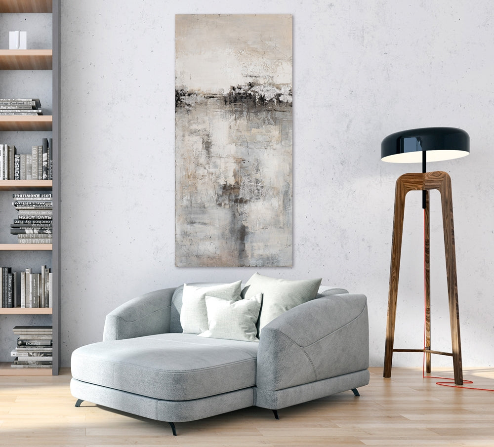 Abstrakte Variation in Grau und Silber