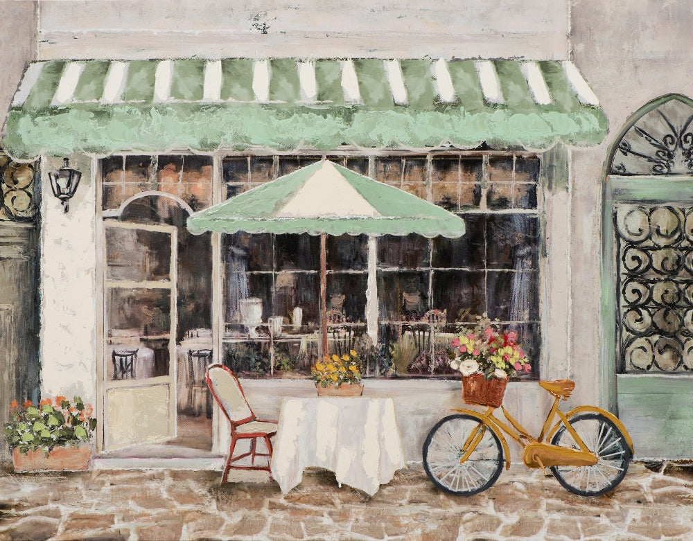 Straßencafé in grün