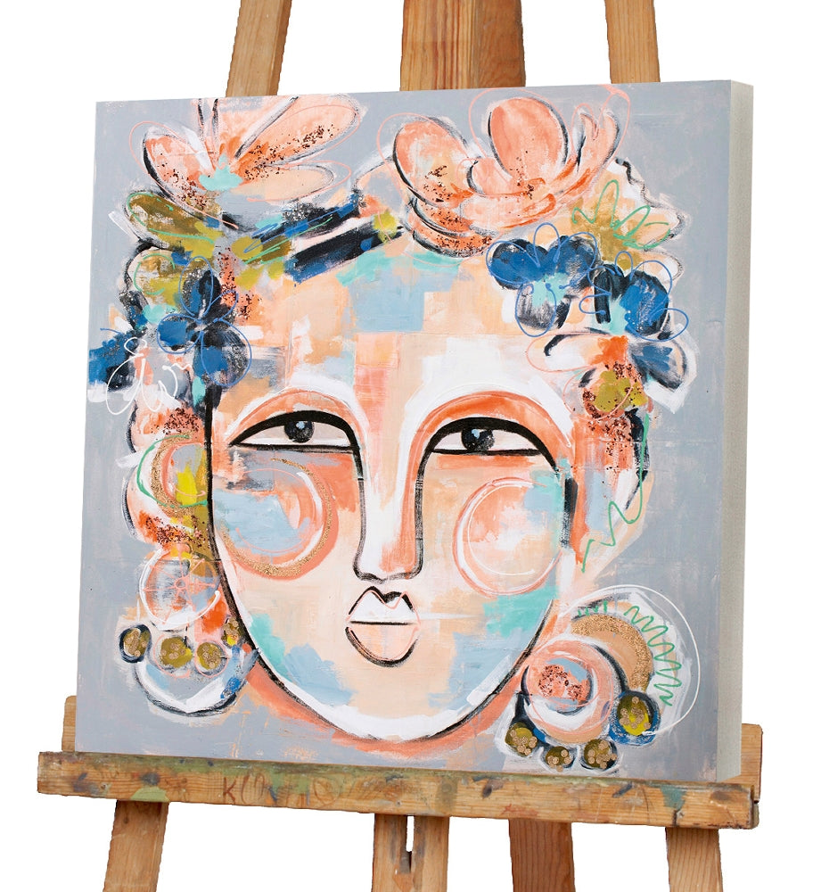 Blumenmädchen mit skeptischem Blick