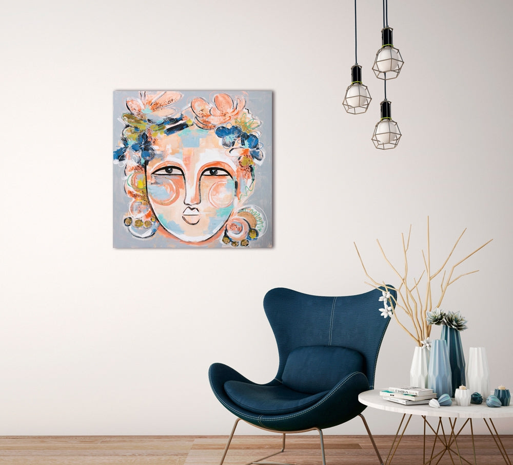 Blumenmädchen mit skeptischem Blick