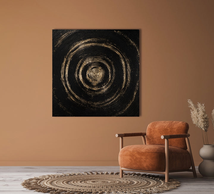 Elegantes Mandala in Schwarz-gold