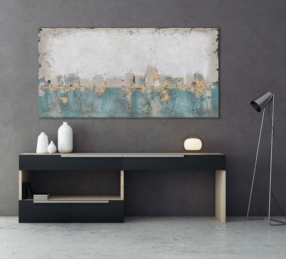 Abstrakte Skyline in Türkis