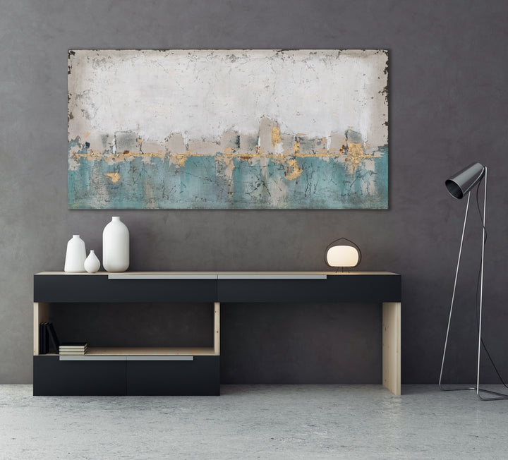 Abstrakte Skyline in Türkis