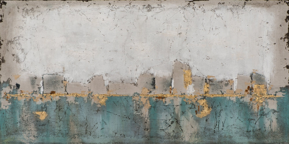 Abstrakte Skyline in Türkis