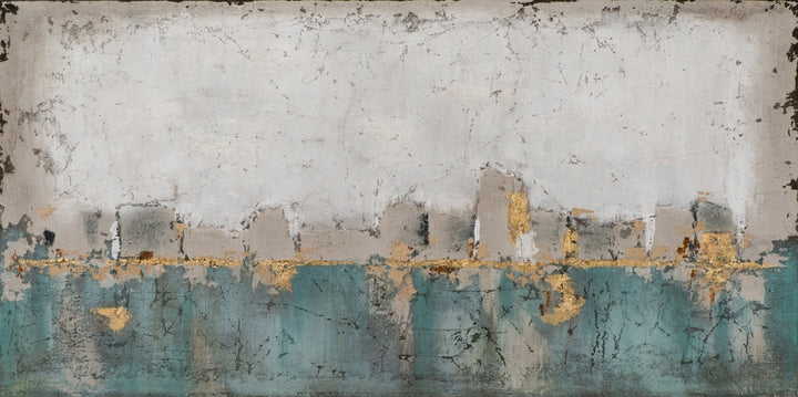 Abstrakte Skyline in Türkis