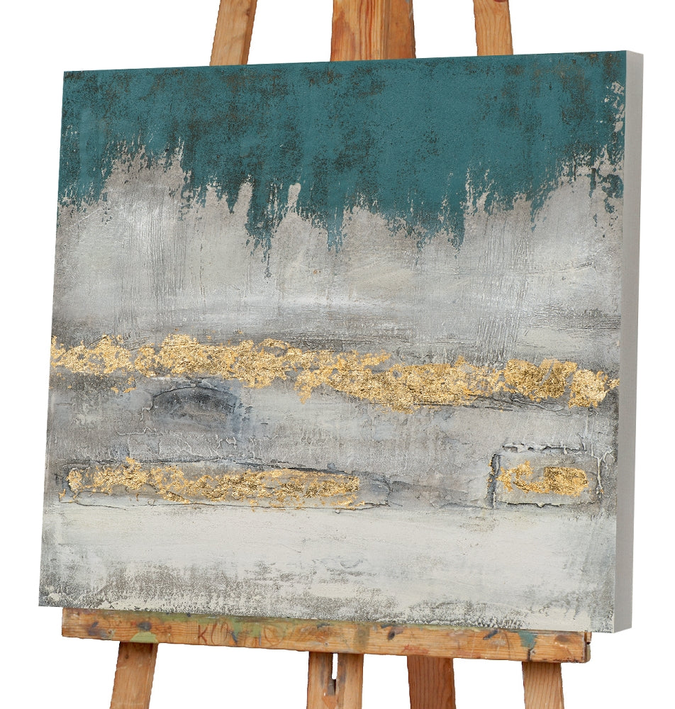 Glühende Silhouette in Türkis