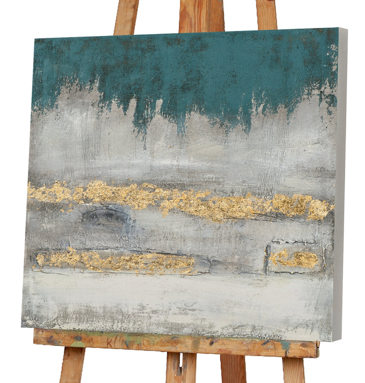 Glühende Silhouette in Türkis