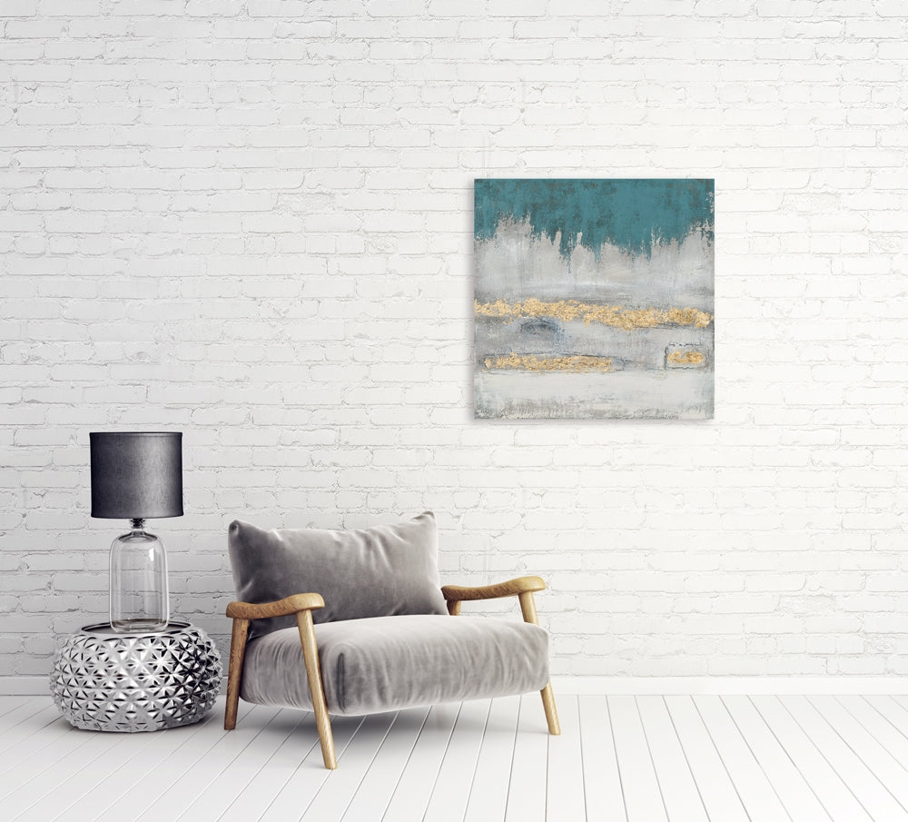 Glühende Silhouette in Türkis