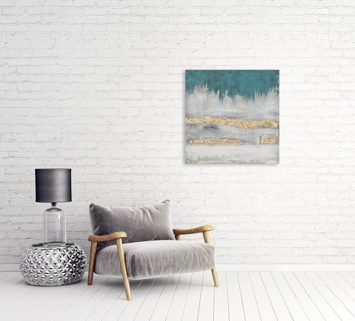 Glühende Silhouette in Türkis