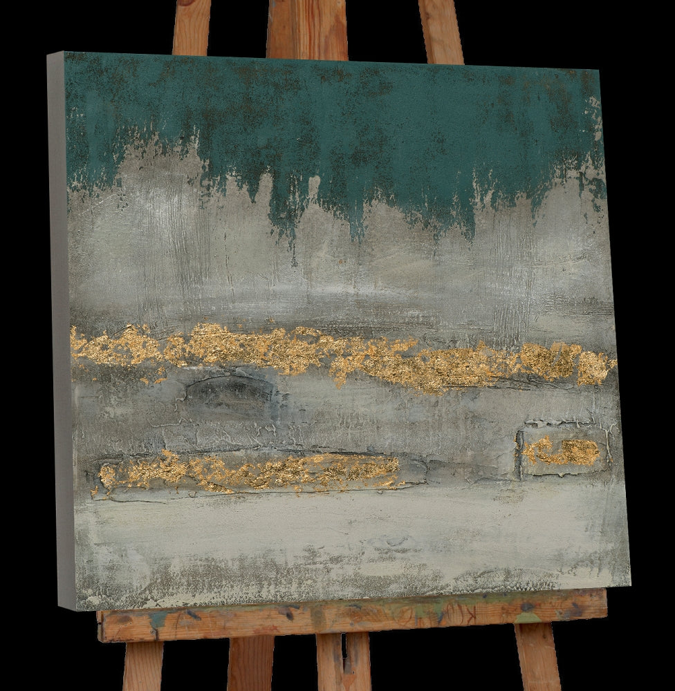 Glühende Silhouette in Türkis