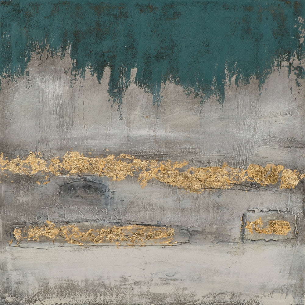 Glühende Silhouette in Türkis