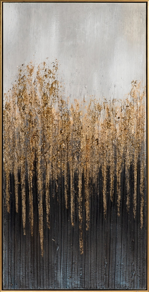 Abstrakt in Grau und Gold-Glitzer
