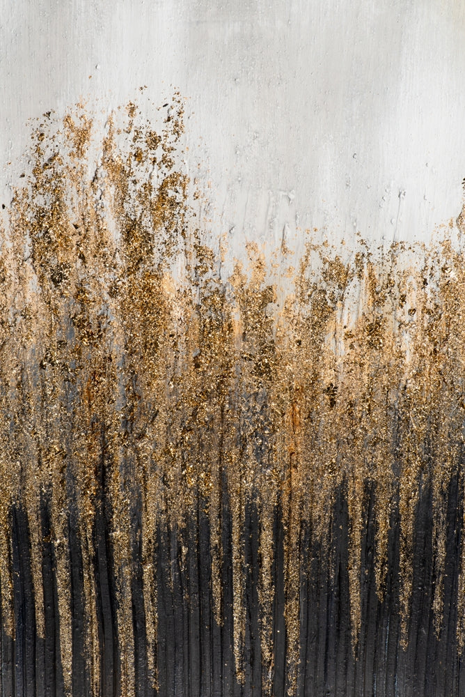 Abstrakt in Blau und Gold- Glitzer
