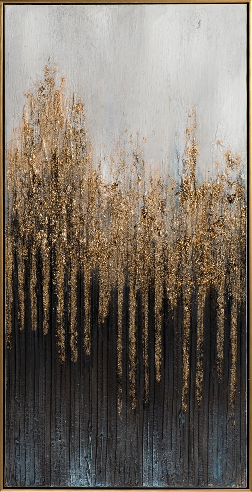 Abstrakt in Blau und Gold- Glitzer