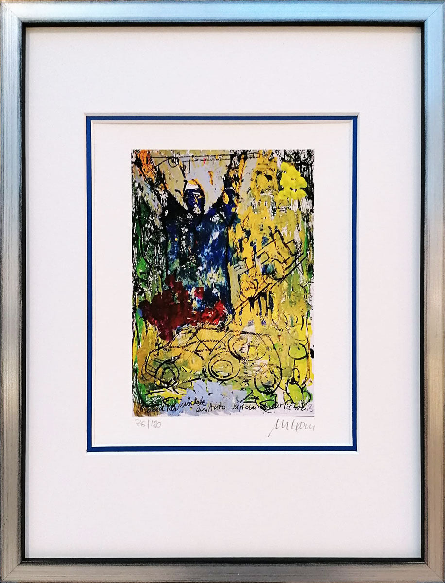 "Das Schweigen der Waffen I" | Armin Mueller-Stahl Lithografie mit Rahmen und Museumsglas