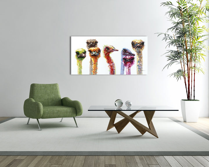 Große Straußenfamilie