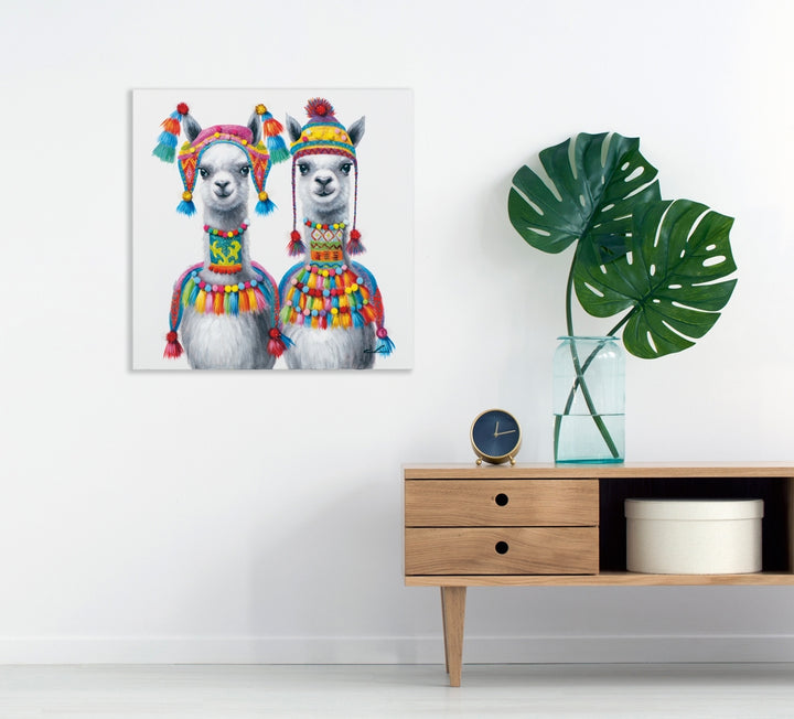 2 Lamas im Inka Stil