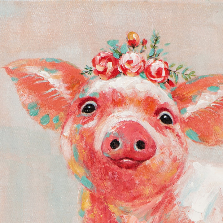 Schweinchen mit roten Gummistiefeln