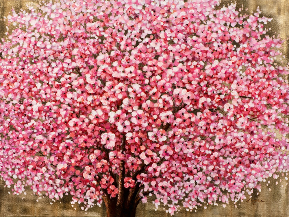 Blühender Baum mit Hochglanz