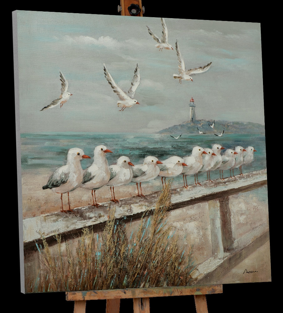 Strandpromenade mit Möwen