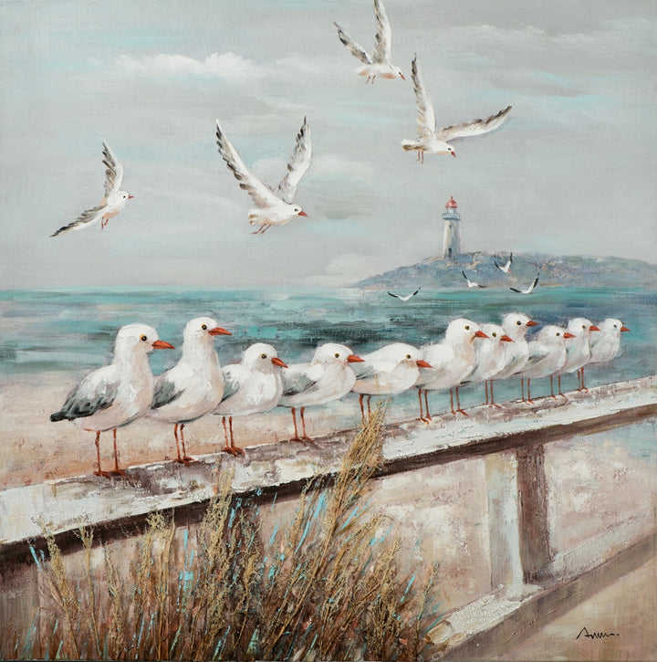 Strandpromenade mit Möwen