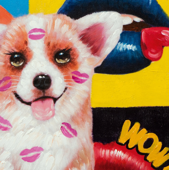 Hündchen mit Pop Art Mündern