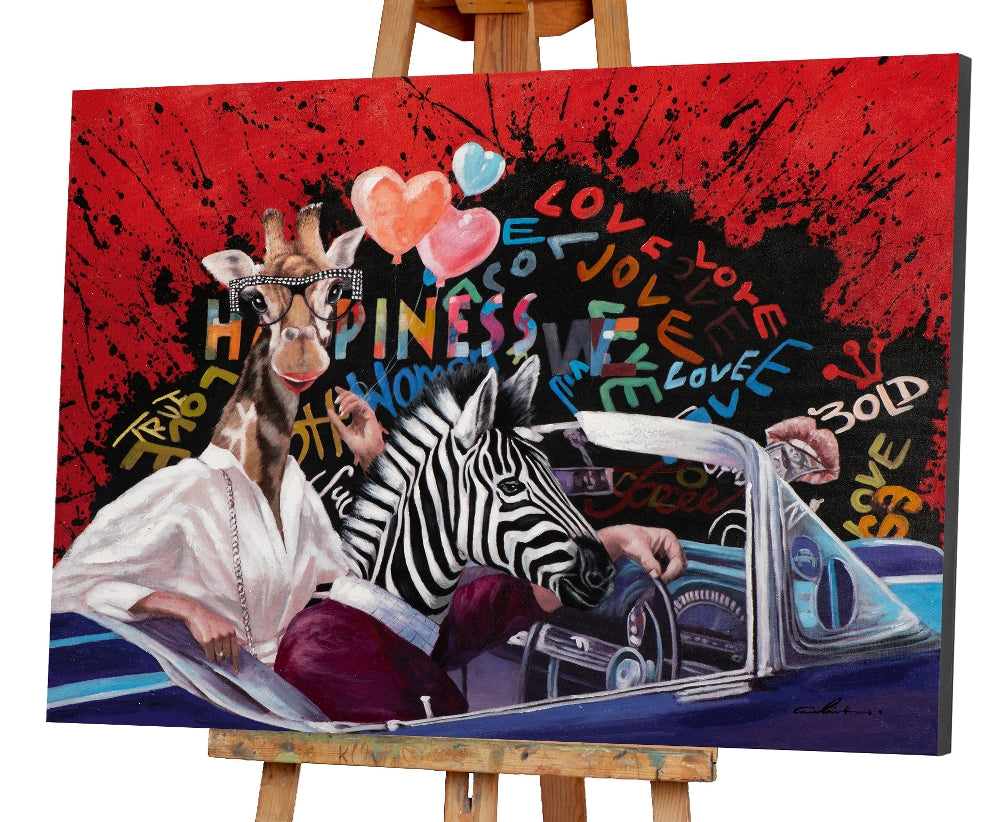 Giraffe und Zebra on tour