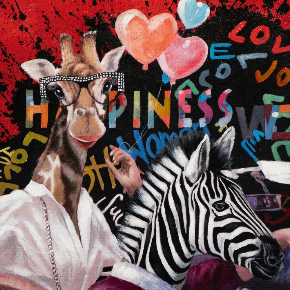 Giraffe und Zebra on tour