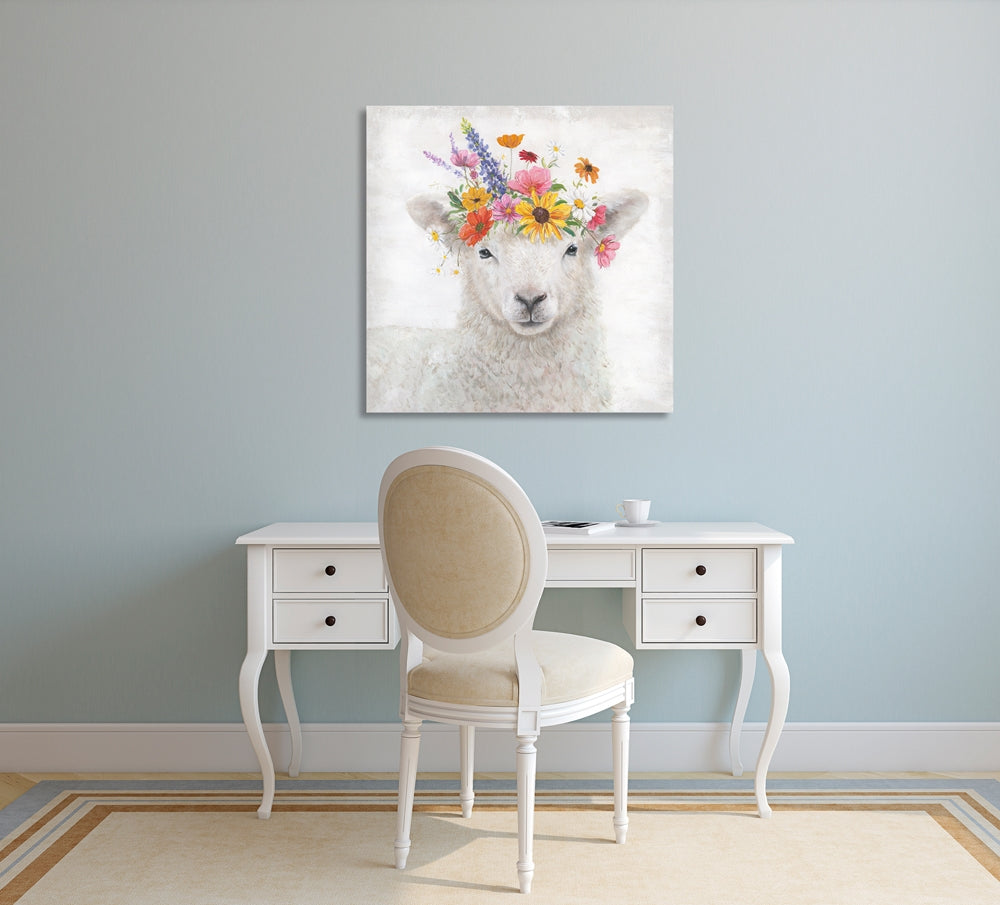 Schäfchen mit Blumen