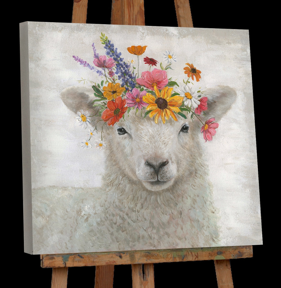 Schäfchen mit Blumen