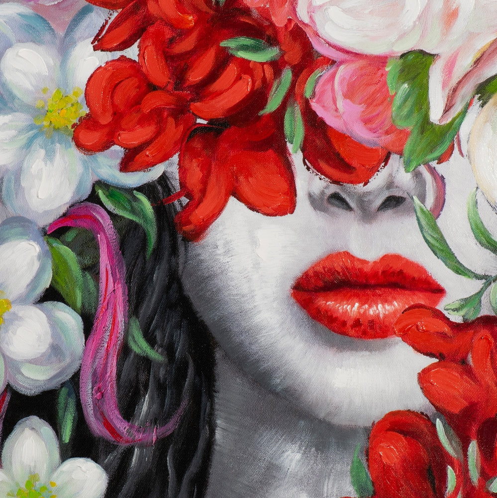 Schönheit versteckt hinter Blumen