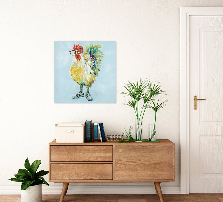 Stolzer Hahn mit Brille