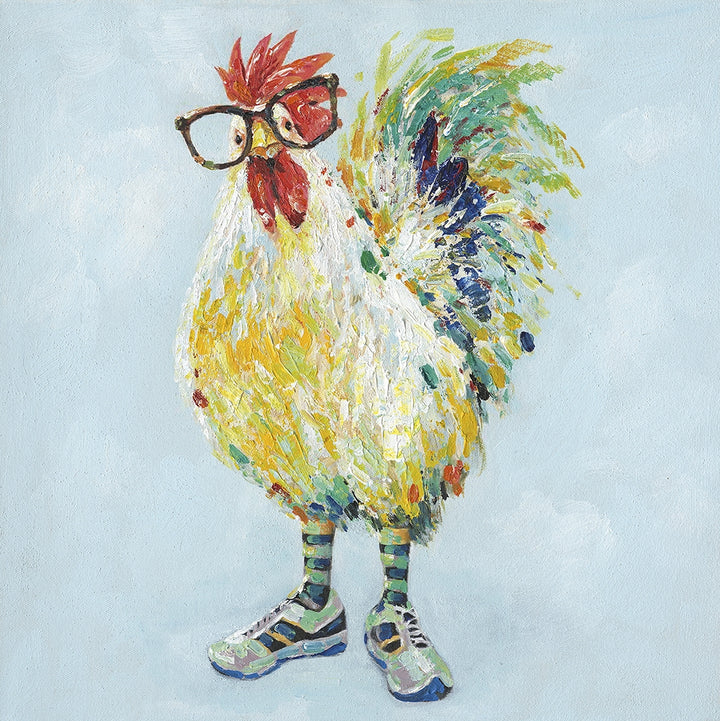 Stolzer Hahn mit Brille