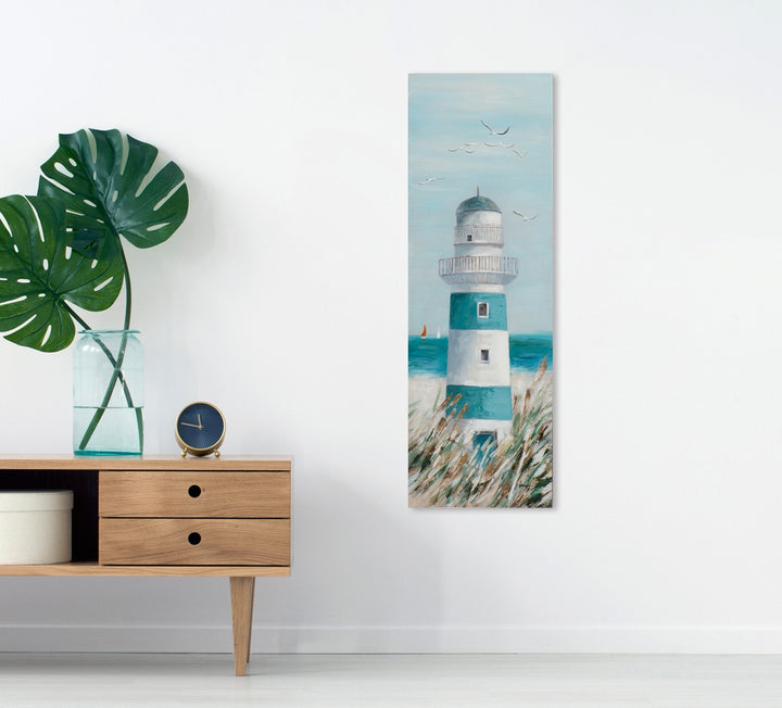 Blauweißer Leuchtturm