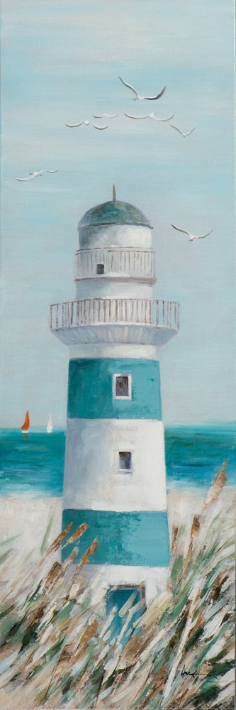 Blauweißer Leuchtturm