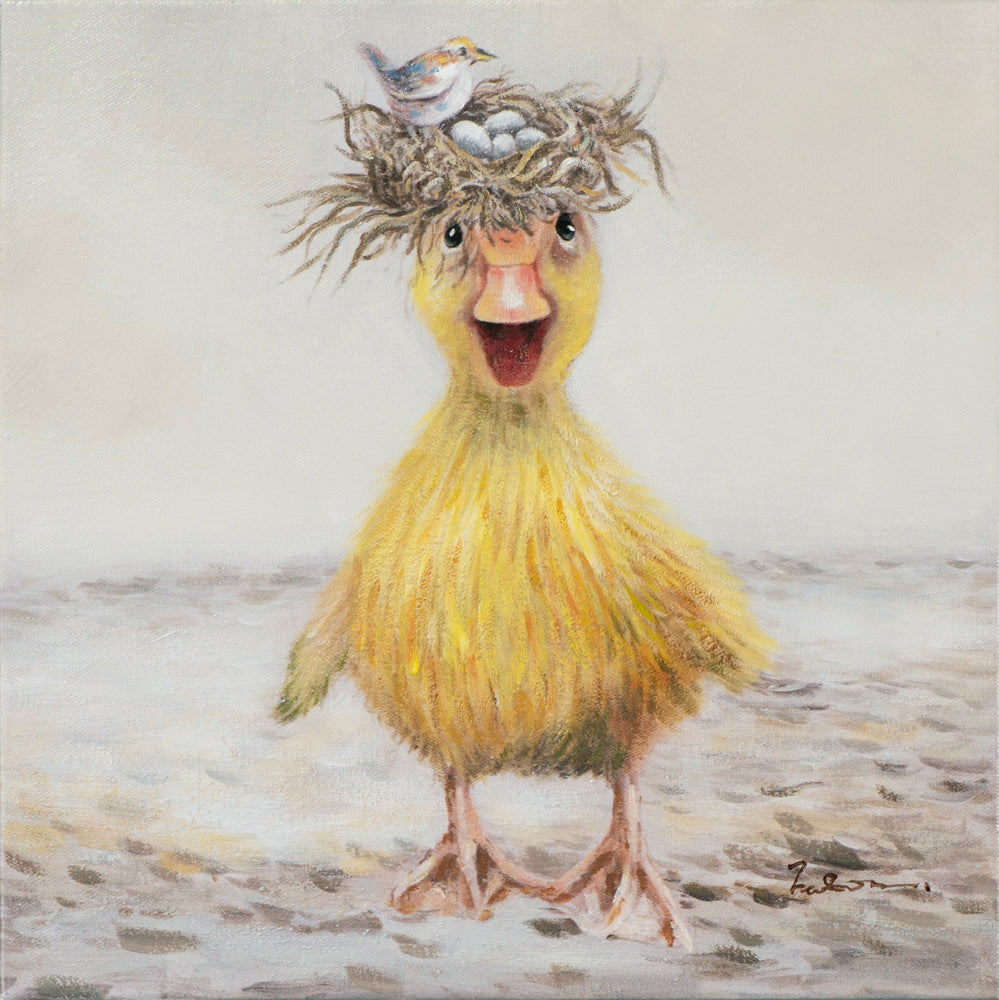 Küken mit Vogelnest