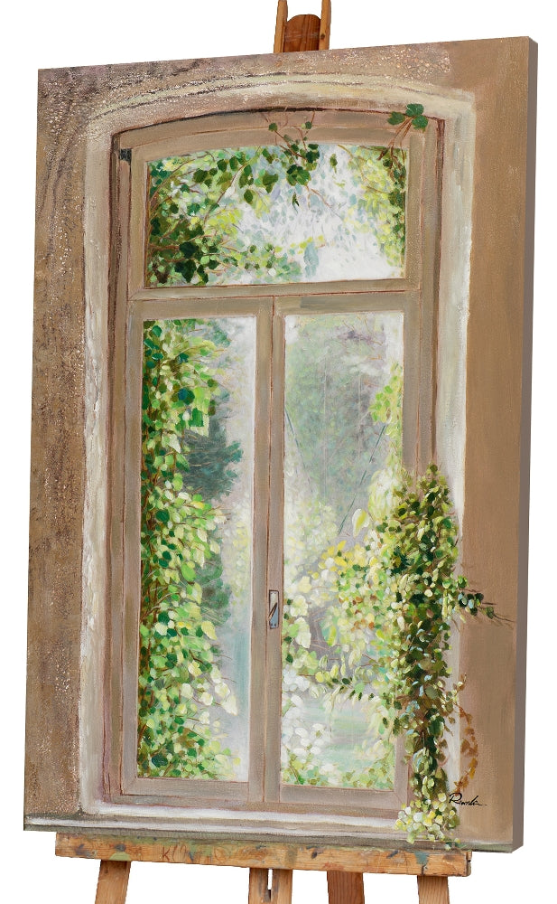 Altes überwuchertes Fenster